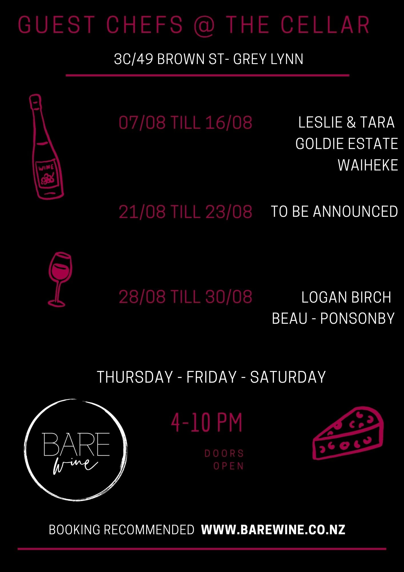🍇🍇🍇Book a Table @Bare Cellar Ponsonby🍇🍇🍇