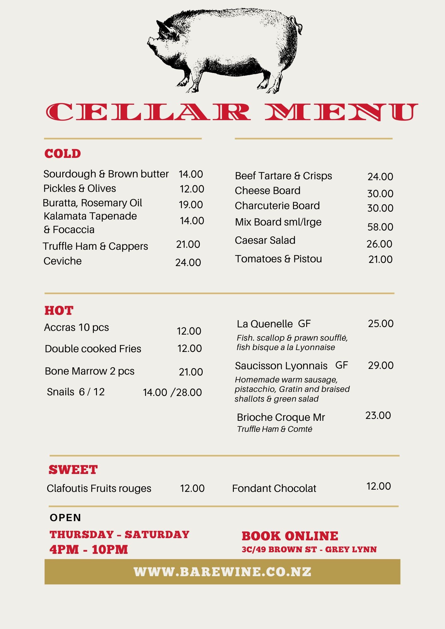 🍇🍇🍇Book a Table @Bare Cellar Ponsonby🍇🍇🍇