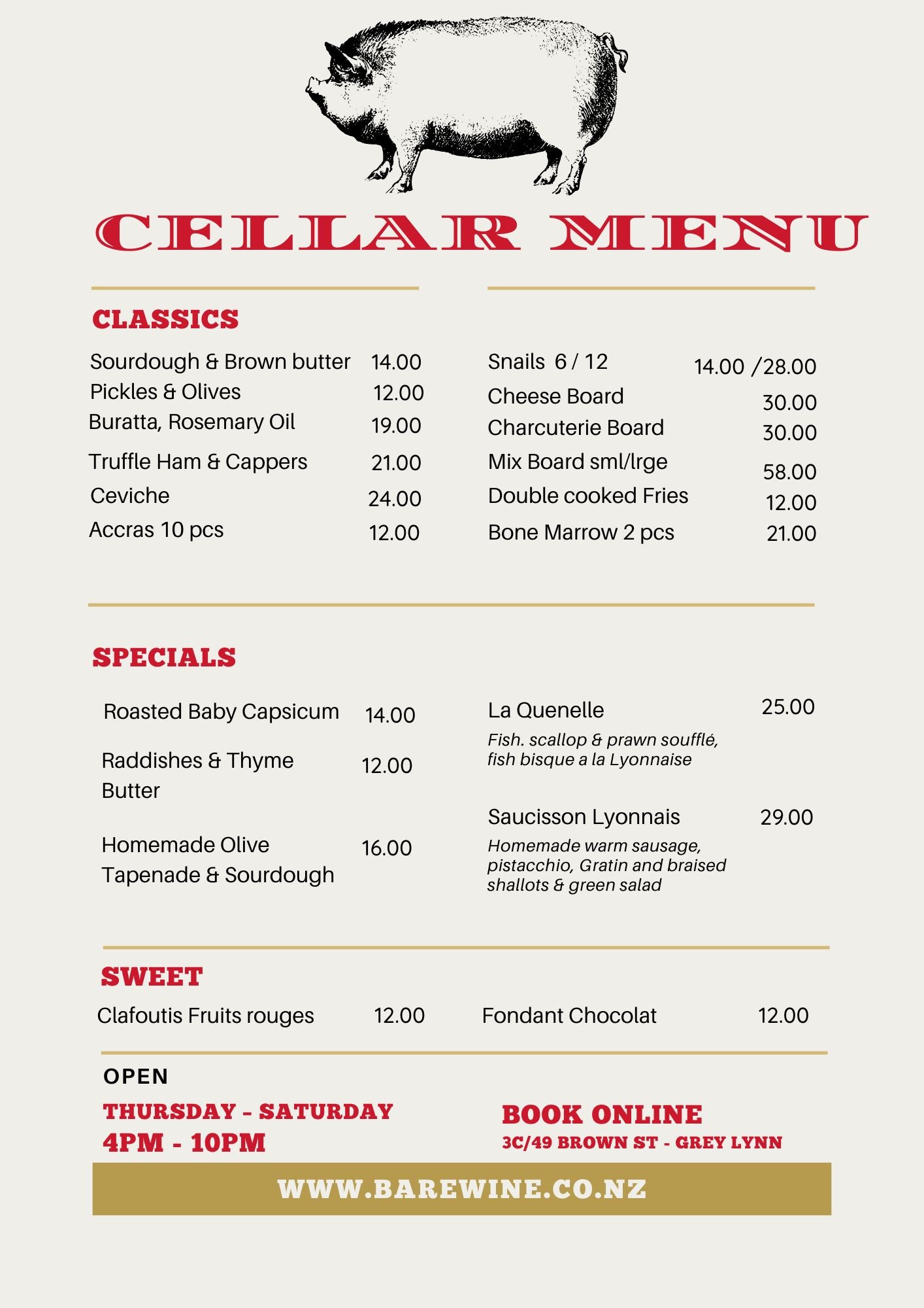 🍇🍇🍇Book a Table @Bare Cellar Ponsonby🍇🍇🍇